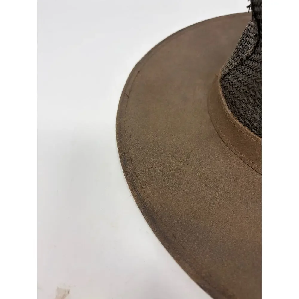 Minnetonka Safari Airflow hat small brown leather unisex